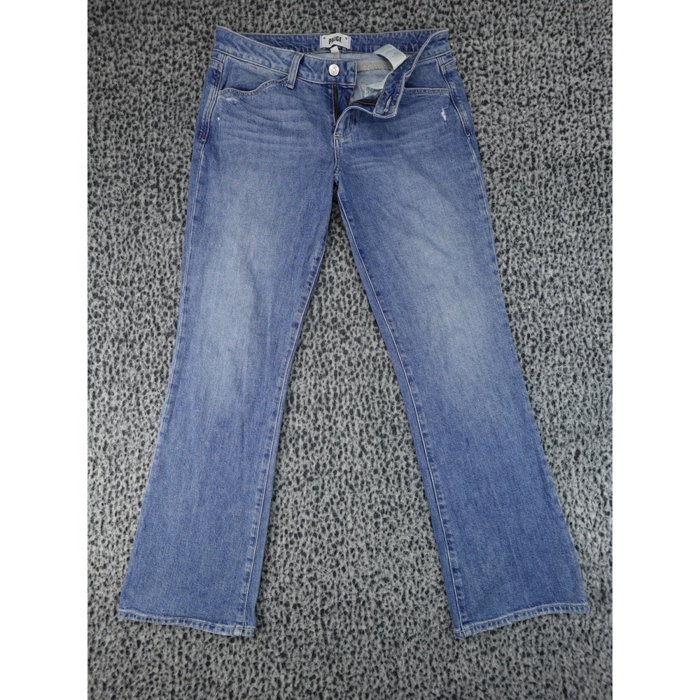 Paige Sloane Straight Leg Jeans Womens 29 Blue Good Medium Wash Stretch Denim